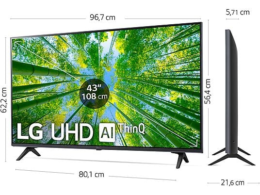 Televisor LG 4K UHD, webOS22 - 43UQ80006LB