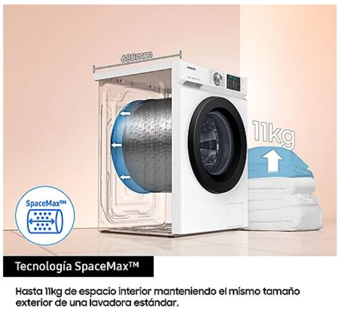 Lavadora carga frontal - Samsung BESPOKE WW11BBA046AWEC