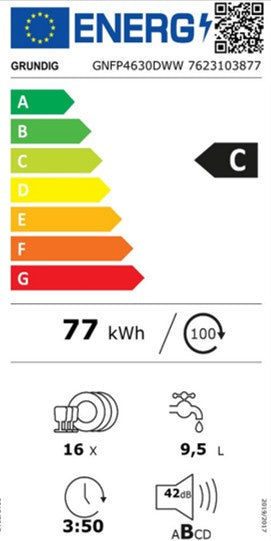 Lavavajillas GRUNDIG, 11 programas, 16 cubiertos - GNFP4630DWW