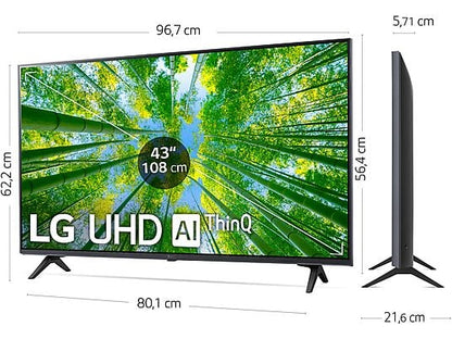 Televisor LG 4K UHD, webOS22 - 43UQ80006LB