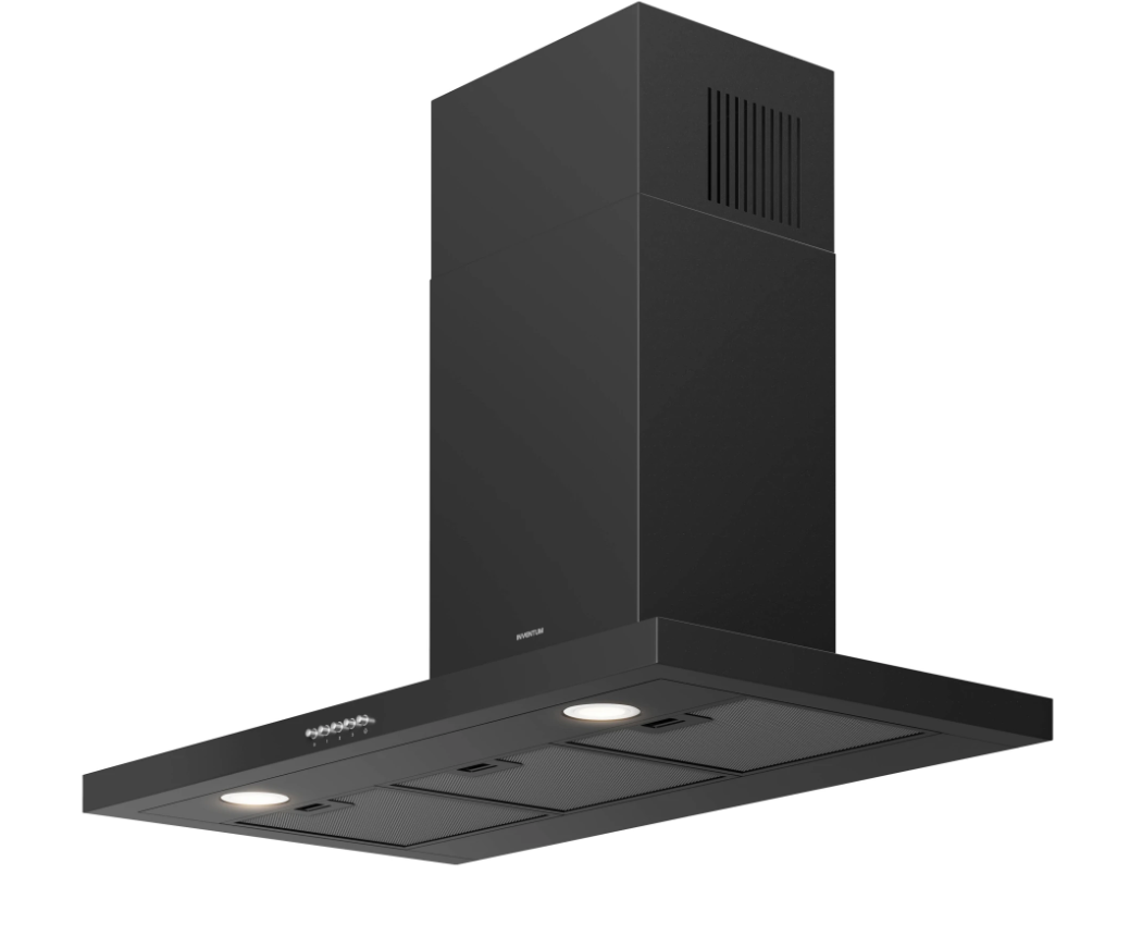 Campana extractora Inventum - Chimenea de bloque - 90 cm - Negro - AKB9005ZWA