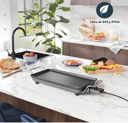 Plancha de aluminio fundido, superficie de 46 x 26 cm, 2000 W