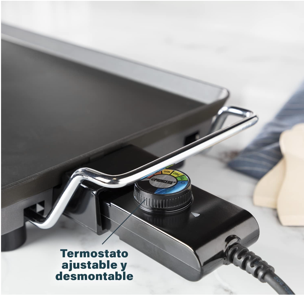 Plancha de aluminio fundido, superficie de 46 x 26 cm, 2000 W
