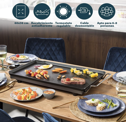 Plancha Chef XXL Clasica, 2500 W, superficie de 60 x 36 cm