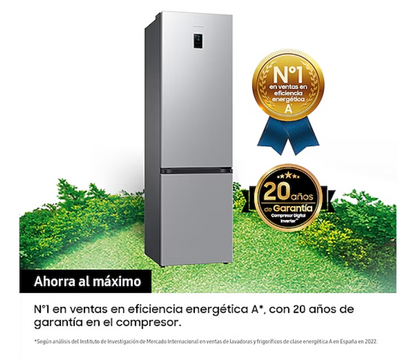 Frigorífico Bespoke Silver 2m y Smart AI - RB38C675DSA/EF