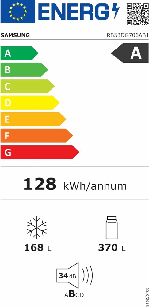 Frigorífico combinado Samsung de 75 cm de ancho, sin escarcha, 538 l, RB53DG706AB1EF