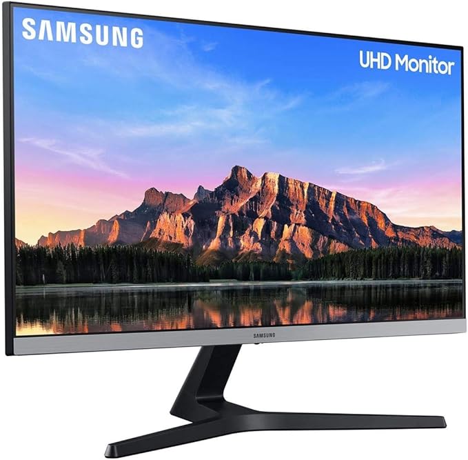 Monitor Samsung 28" sin Marcos - U28R550UQR  (4K, 4 ms, 60 Hz, HDR10, FreeSync, LED, IPS, 16:9, 1000:1, 300 CD/m², 178°, HDMI 2.0, Base en V) Gris Oscuro