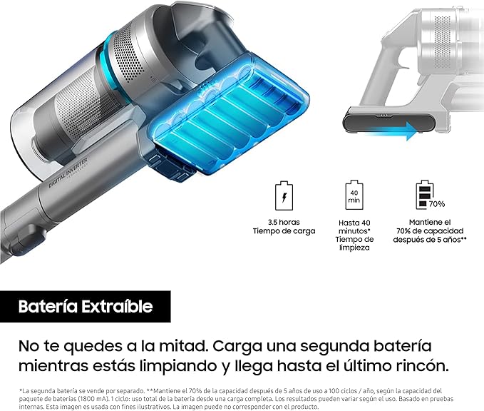 Aspiradora sin Cable Jet 70 Samsung Digital Inverter - VS15T7031R1/ET